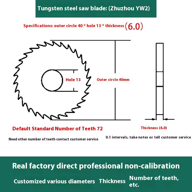 1142-Tungsten steel saw blade milling cutter ebony circular saw blade integral tungsten carbide saw blade outer diameter 20/30/40/60/80/100 Shandong Denso Pricision Tools Co.,Ltd.